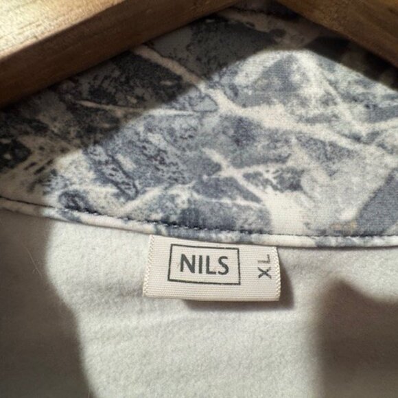 Women's NILS Robin Base Layer  1/4 zip top,  gray pattern, XL - Picture 3 of 4